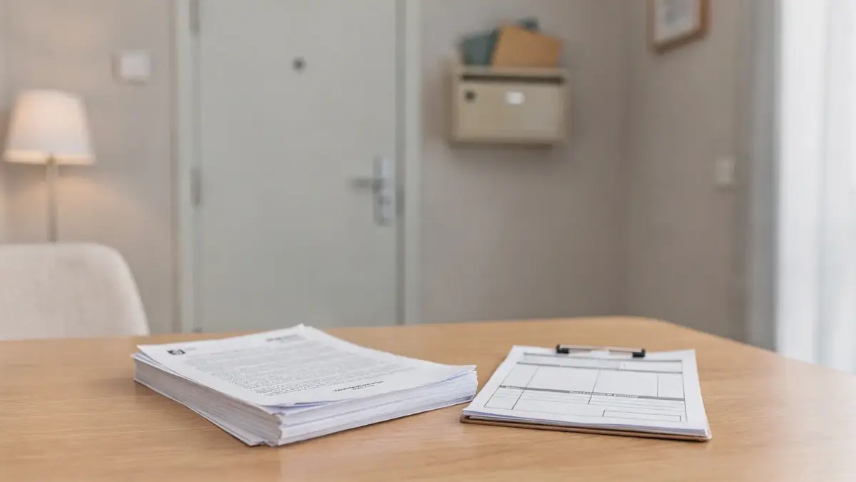 Wohnungsflur mit Briefen und Mietdokumenten zum Thema fristlose Kündigung im Mietrecht