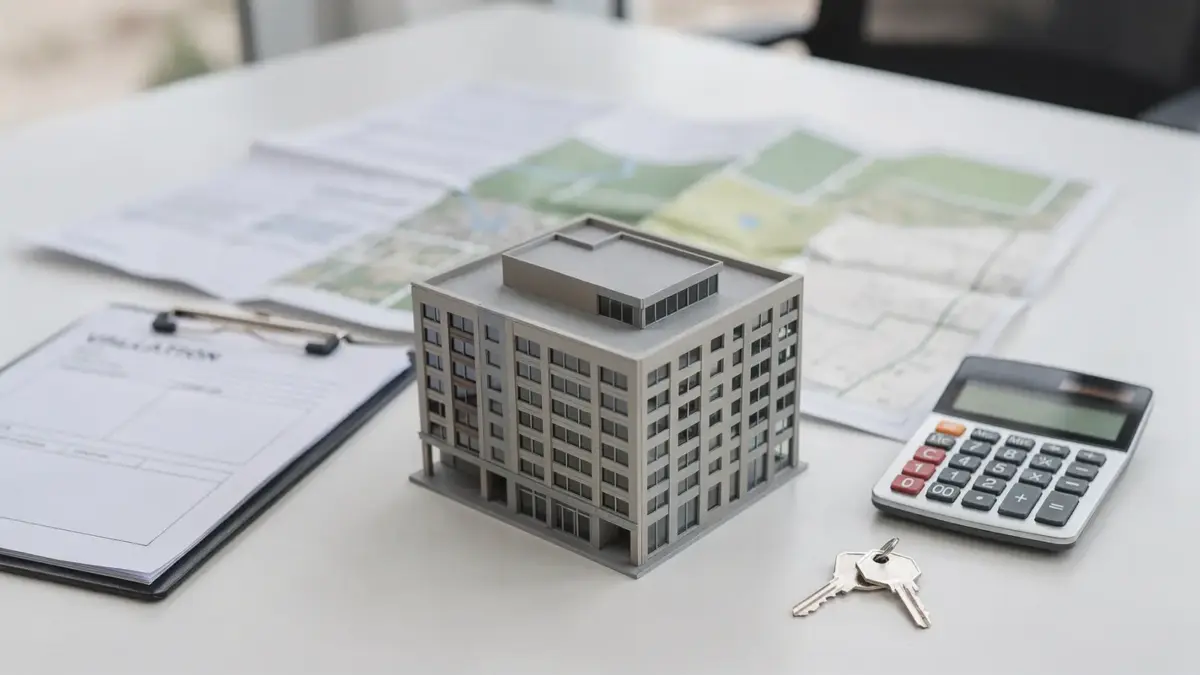 Erbbaurecht bewerten: Modellhaus, Unterlagen und Taschenrechner für die Verkehrswertermittlung